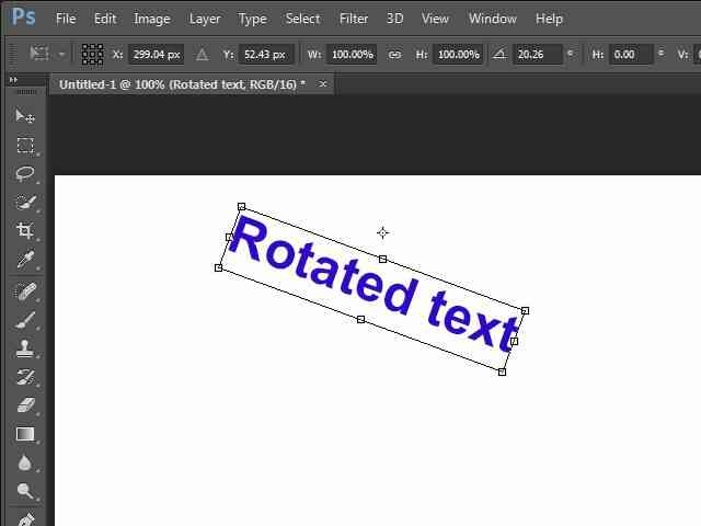 La rotation du Texte dans Photoshop