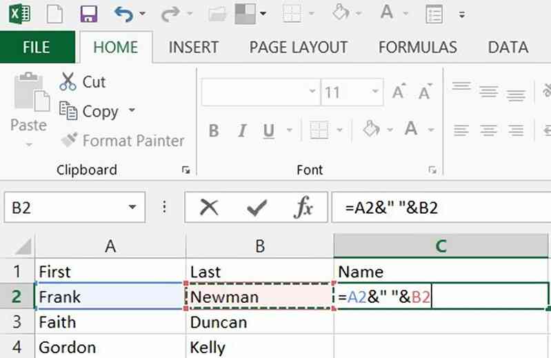 Comment Fusionner un Nom et prénom dans Excel