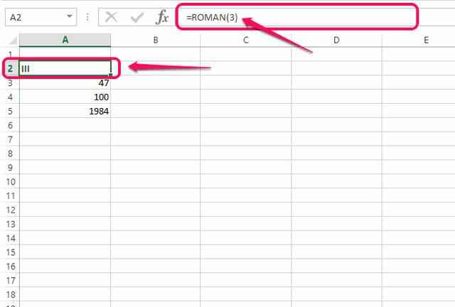 comment faire des chiffres romains sur excel