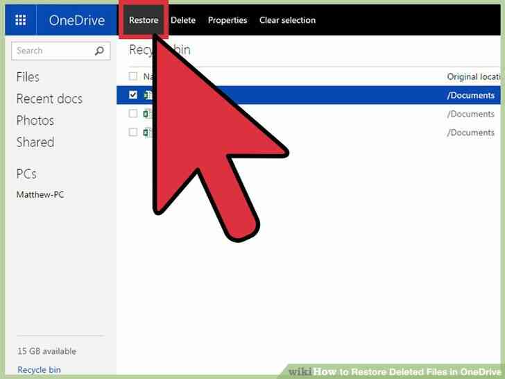 comment récupérer des fichiers supprimés dans onedrive